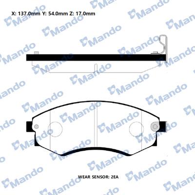 Mando RMPH04NS - Тормозные колодки, дисковые, комплект autospares.lv