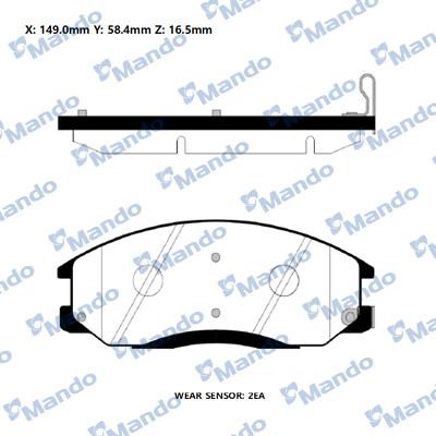 Mando RMPH19NS - Тормозные колодки, дисковые, комплект autospares.lv