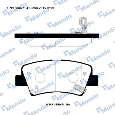 Mando RMPH39NS - Тормозные колодки, дисковые, комплект autospares.lv