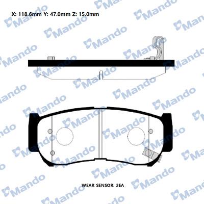 Mando RMPH34NS - Тормозные колодки, дисковые, комплект autospares.lv