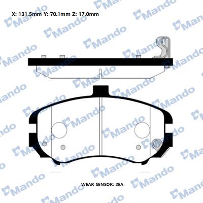 Mando RMPH36NS - Тормозные колодки, дисковые, комплект autospares.lv