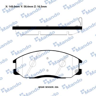 Mando RMPH31NS - Тормозные колодки, дисковые, комплект autospares.lv