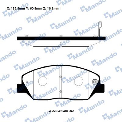 Mando RMPH38NS - Тормозные колодки, дисковые, комплект autospares.lv