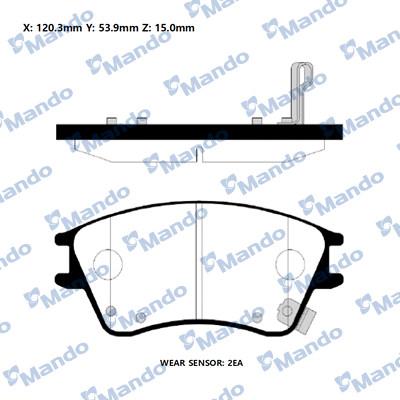 Mando RMPH22NS - Тормозные колодки, дисковые, комплект autospares.lv