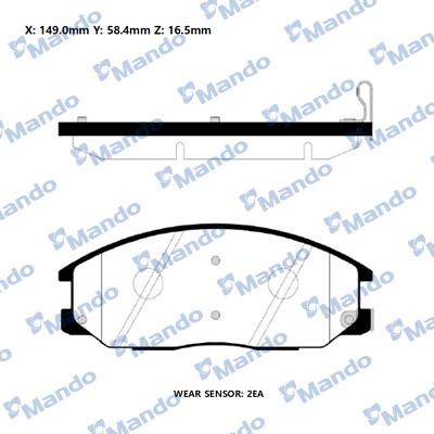 Mando RMPH27NS - Тормозные колодки, дисковые, комплект autospares.lv