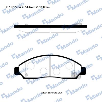 Mando RMPI03NS - Тормозные колодки, дисковые, комплект autospares.lv