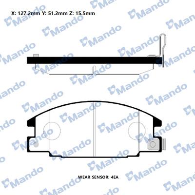 Mando RMPI02NS - Тормозные колодки, дисковые, комплект autospares.lv