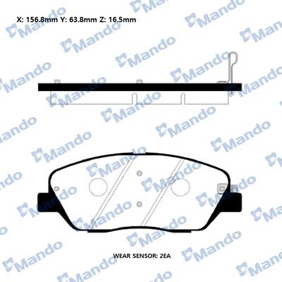 Mando RMPK49 - Тормозные колодки, дисковые, комплект autospares.lv