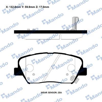 Mando RMPK43NS - Тормозные колодки, дисковые, комплект autospares.lv