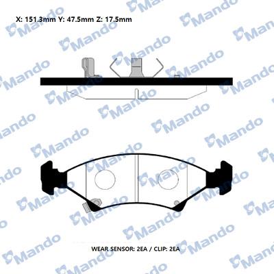 Mando RMPK05NS - Тормозные колодки, дисковые, комплект autospares.lv