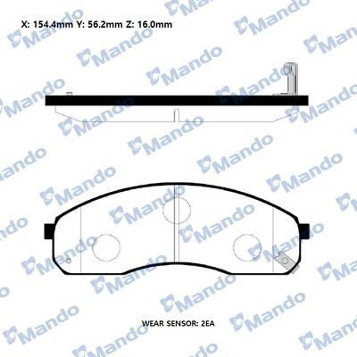 Mando RMPK13NS - Тормозные колодки, дисковые, комплект autospares.lv