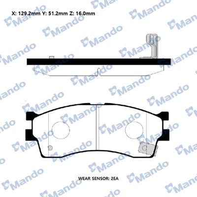 Mando RMPK12NS - Тормозные колодки, дисковые, комплект autospares.lv