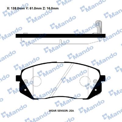 Mando RMPK34NS - Тормозные колодки, дисковые, комплект autospares.lv