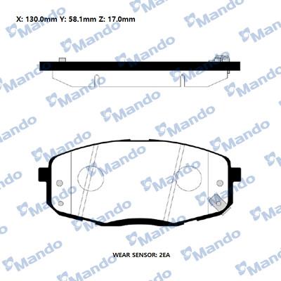 Mando RMPK36NS - Тормозные колодки, дисковые, комплект autospares.lv