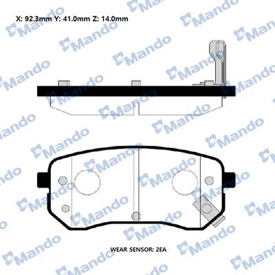 Mando RMPK30NS - Тормозные колодки, дисковые, комплект autospares.lv