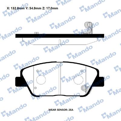 Mando RMPK38NS - Тормозные колодки, дисковые, комплект autospares.lv