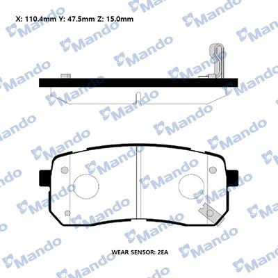 Mando RMPK33NS - Тормозные колодки, дисковые, комплект autospares.lv