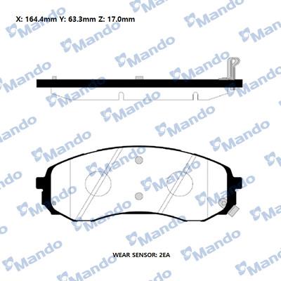 Mando RMPK32NS - Тормозные колодки, дисковые, комплект autospares.lv