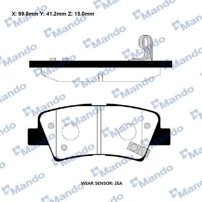 Mando RMPK37NS - Тормозные колодки, дисковые, комплект autospares.lv