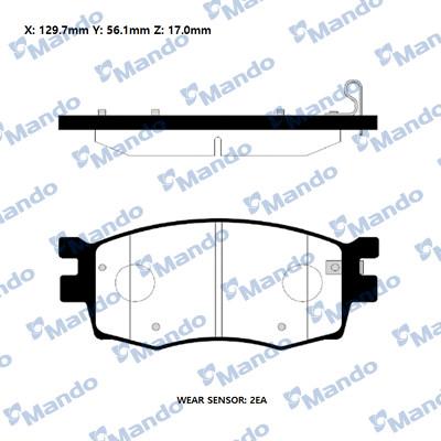 Mando RMPK29NS - Тормозные колодки, дисковые, комплект autospares.lv