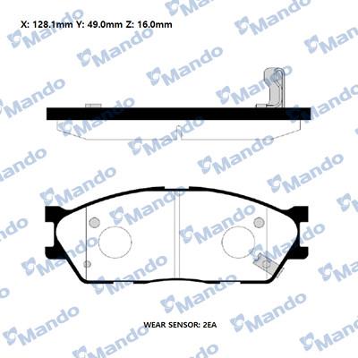 Mando RMPK24NS - Тормозные колодки, дисковые, комплект autospares.lv