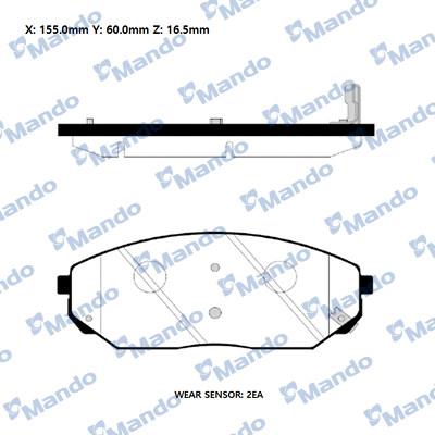 Mando RMPK20NS - Тормозные колодки, дисковые, комплект autospares.lv