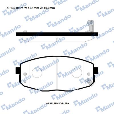 Mando RMPK23NS - Тормозные колодки, дисковые, комплект autospares.lv