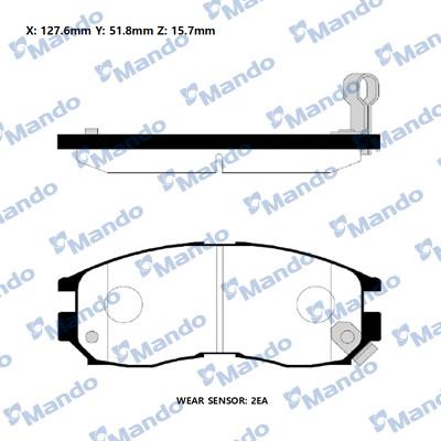 Mando RMPM04 - Тормозные колодки, дисковые, комплект autospares.lv