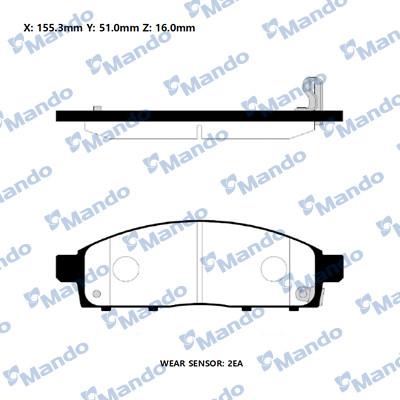 Mando RMPM05NS - Тормозные колодки, дисковые, комплект autospares.lv