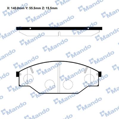 Mando RMPT02NS - Тормозные колодки, дисковые, комплект autospares.lv