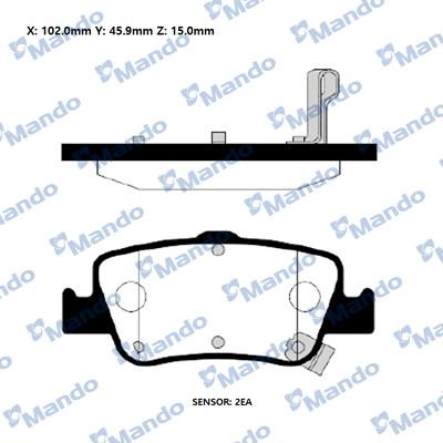 Mando RMPT35NS - Тормозные колодки, дисковые, комплект autospares.lv