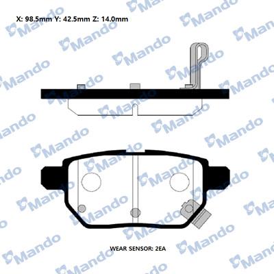 Mando RMPT20NS - Тормозные колодки, дисковые, комплект autospares.lv