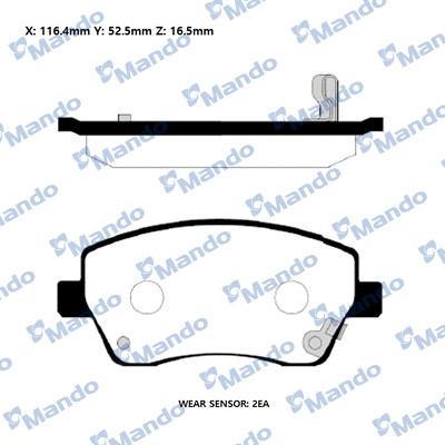 Mando RMPZ08 - Тормозные колодки, дисковые, комплект autospares.lv