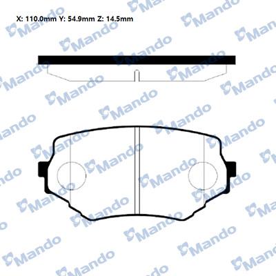 Mando RMPZ02NS - Тормозные колодки, дисковые, комплект autospares.lv