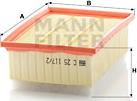 Mann-Filter C 25 117/2 - Воздушный фильтр, двигатель autospares.lv