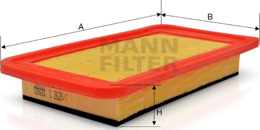 Mann-Filter C 2620/1 - Воздушный фильтр, двигатель autospares.lv