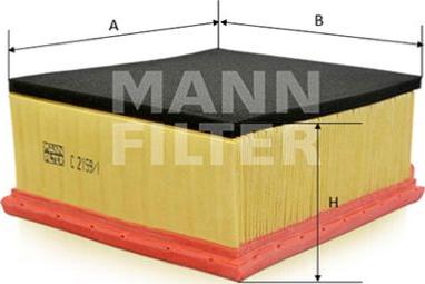 Mann-Filter C 2159/1 - Воздушный фильтр, двигатель autospares.lv