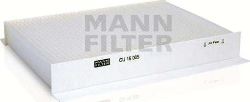 Mann-Filter CU 16 005 - Фильтр воздуха в салоне autospares.lv