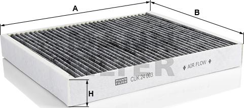 Mann-Filter CUK 24 003 - Фильтр воздуха в салоне autospares.lv