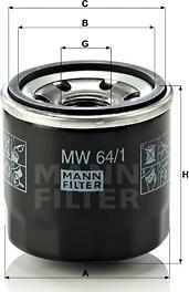 Mann-Filter MW 64/1 - Масляный фильтр autospares.lv