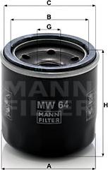 Mann-Filter MW 64 - Масляный фильтр autospares.lv