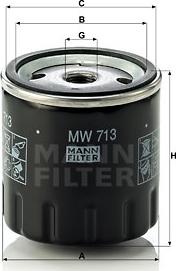 Mann-Filter MW 713 - Масляный фильтр autospares.lv