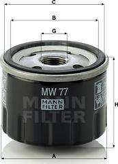 Mann-Filter MW 77 - Масляный фильтр autospares.lv