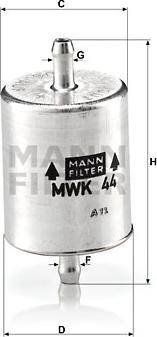 Mann-Filter MWK 44 - Топливный фильтр autospares.lv