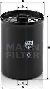Mann-Filter P 945 x - Топливный фильтр autospares.lv