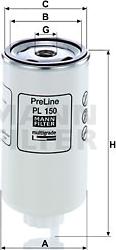 Mann-Filter PL 150 - Топливный фильтр autospares.lv