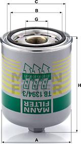 Mann-Filter TB 1394/3 x - Патрон осушителя воздуха, пневматическая система autospares.lv