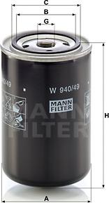 Mann-Filter W 940/49 - Масляный фильтр autospares.lv