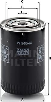 Mann-Filter W 940/44 - Масляный фильтр autospares.lv