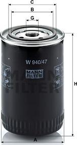 Mann-Filter W 940/47 - Масляный фильтр autospares.lv